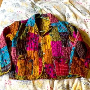 Reversible kantha quilt coat